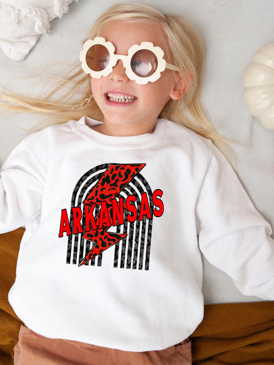 Arkansas Lightening Bolt Youth Graphic Sweatshirt