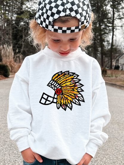 Kansas City Chiefs Headdress Helmet Youth Graphic Sweatshirt