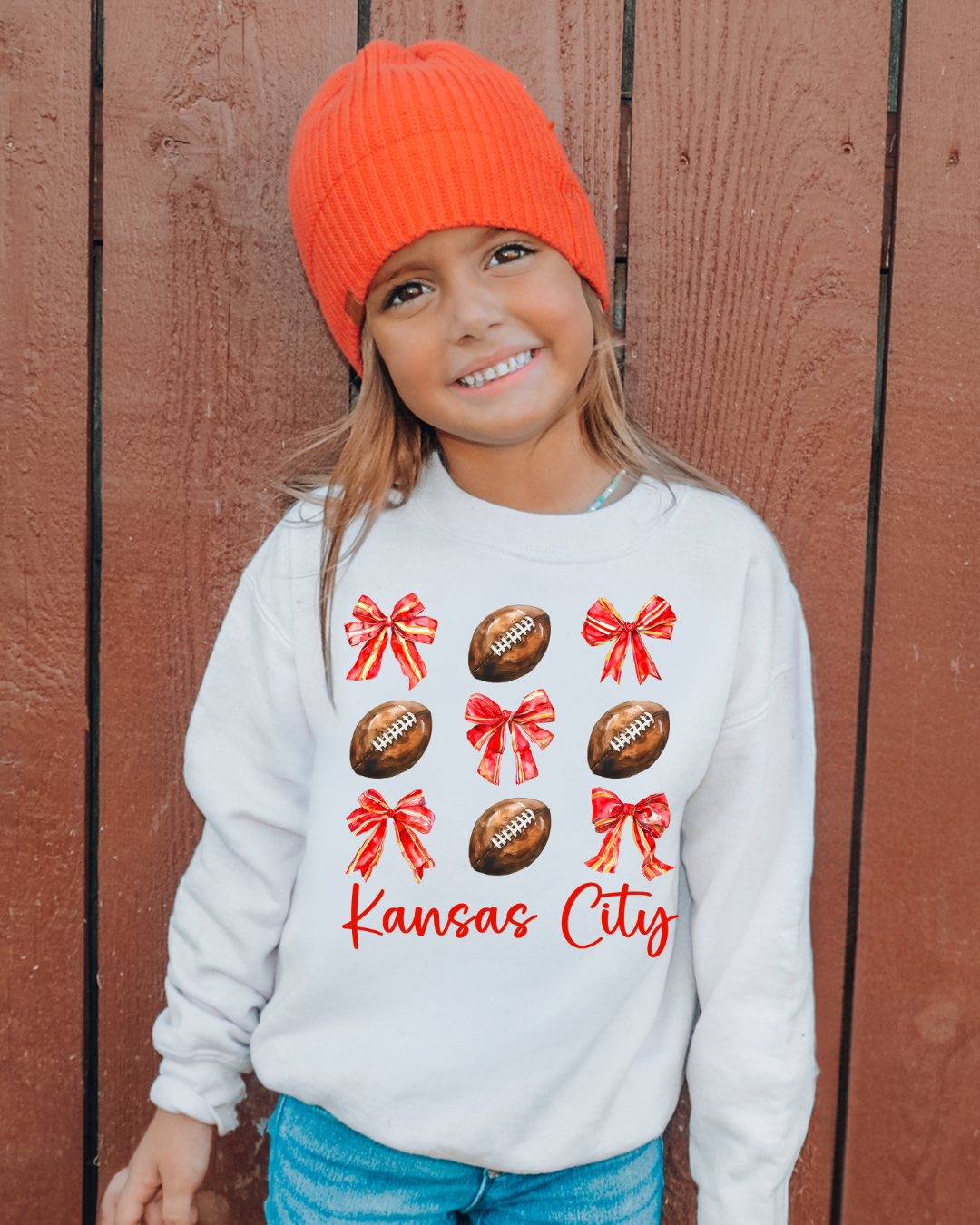Coquette Kansas City Football Chiefs Youth Graphic Sweatshirt