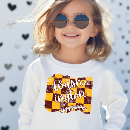 Washington Football Checkered Commanders Youth Graphic Sweatshirt
