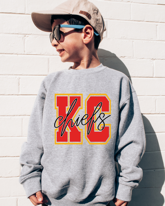 KC Chiefs Block Youth Graphic Sweatshirt