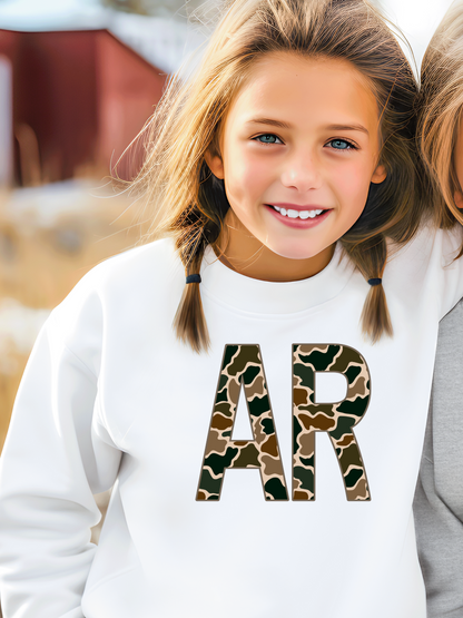 Camo AR Arkansas part 2 Youth Graphic Sweatshirt