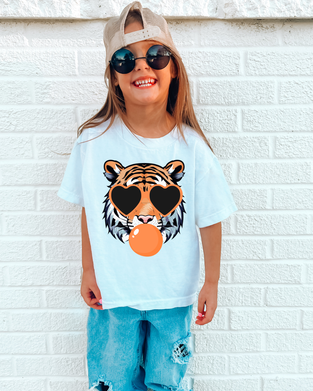 Auburn Tiger Blowing Bubble Youth Graphic Tee