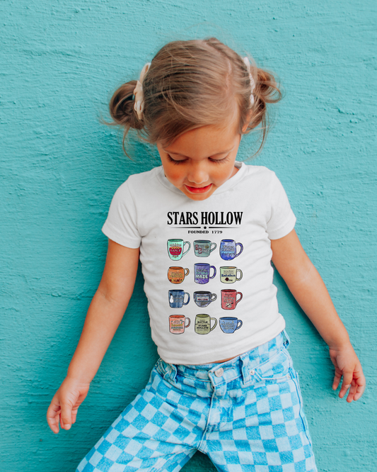 Stars Hallow Coffee Cups Gilmore Girls Youth Graphic Tee