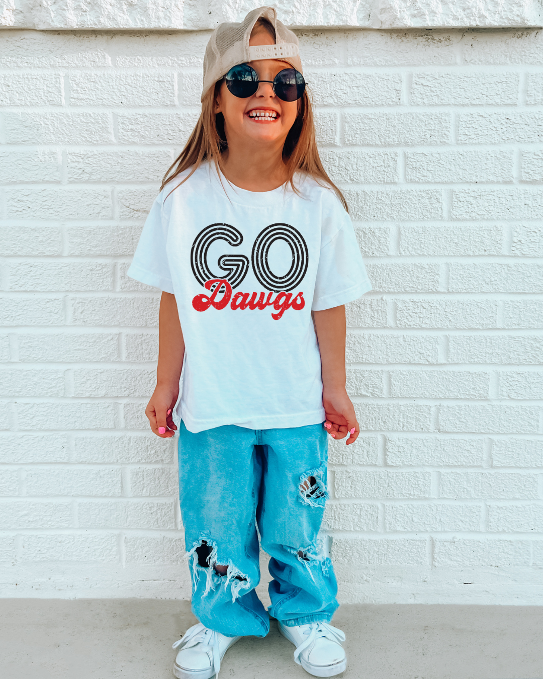 Go Dawgs Distressed Georgia Youth Graphic Tee