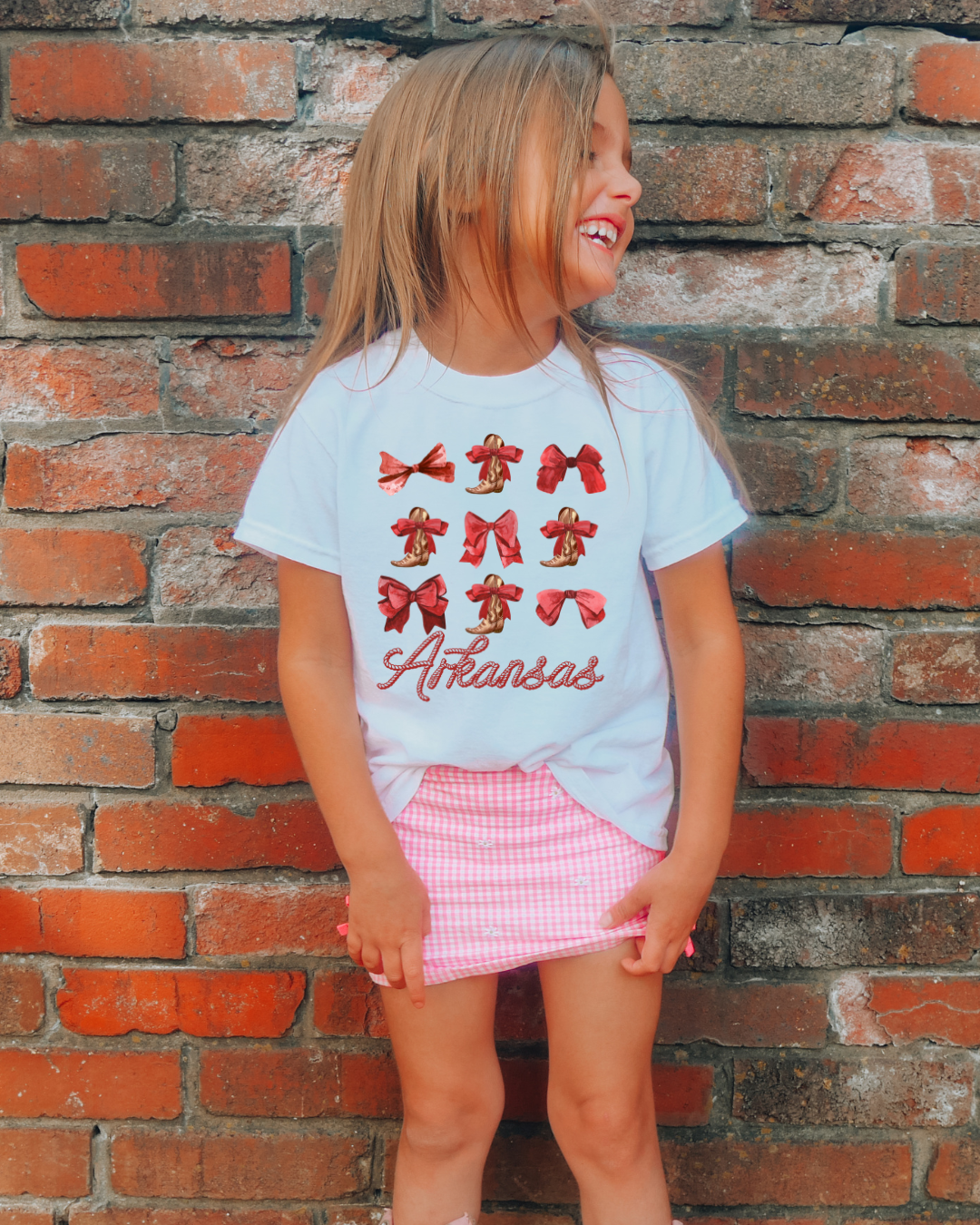 Arkansas Boots and Bows Youth Graphic Tee