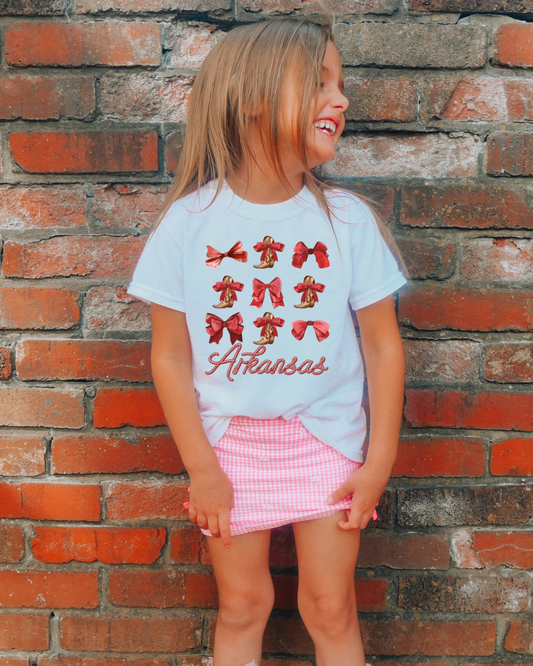 Arkansas Boots and Bows Youth Graphic Tee