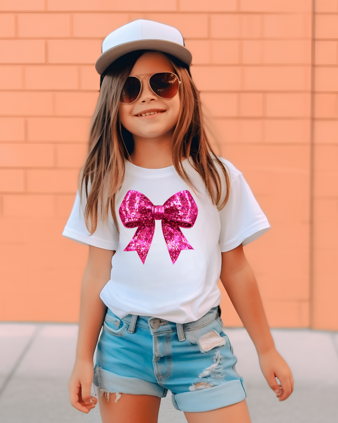 Pink Disco Coquette Bow Valentines Youth Graphic Tee