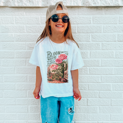 Bloom Where You Are Planted Spring Youth Graphic Tee