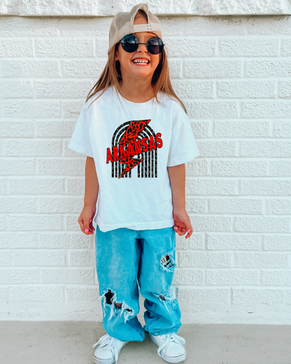 Arkansas Lightening Bolt Youth Graphic Tee