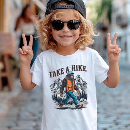 Take a Hike Bigfoot Outdoorsy Youth Graphic Tee