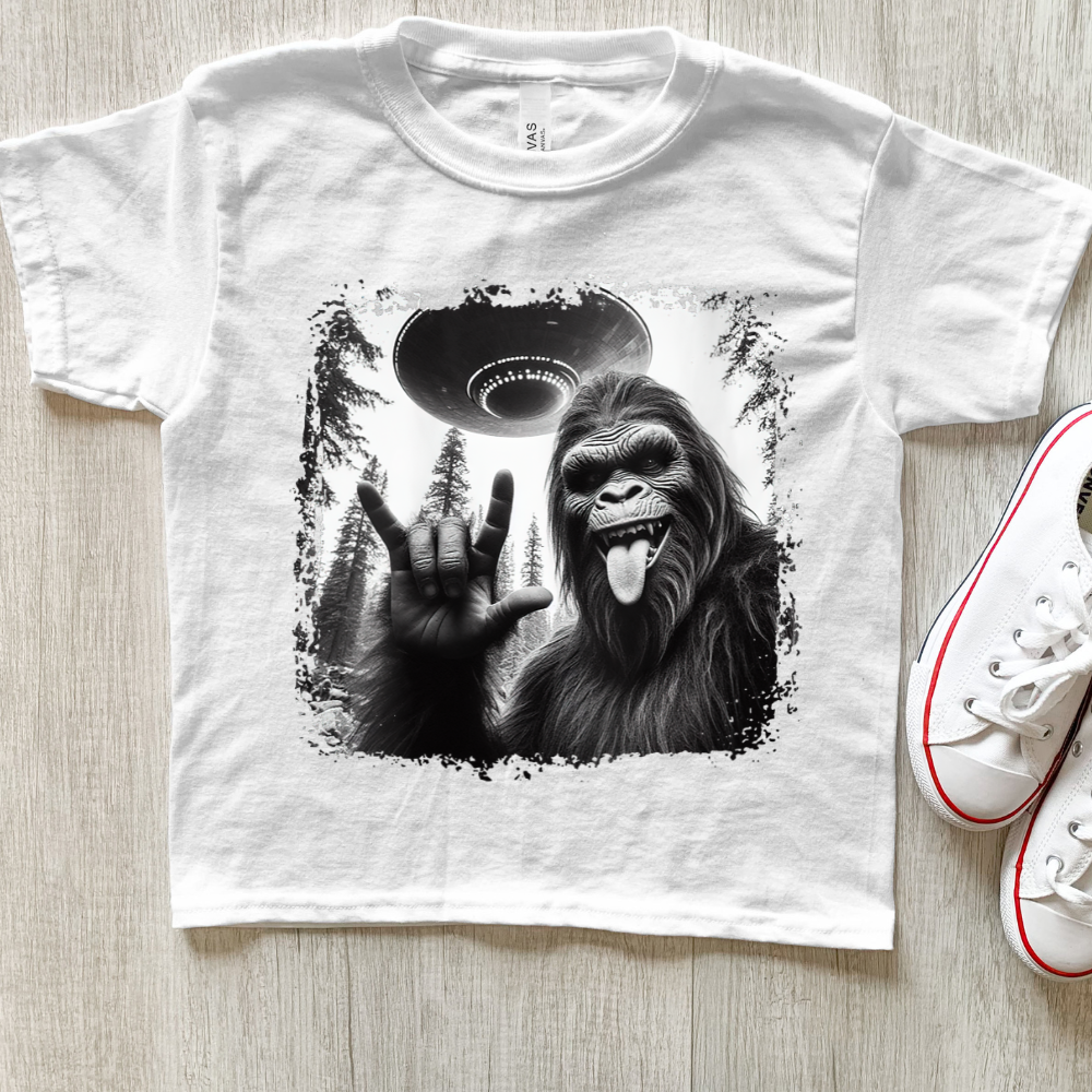 Bigfoot and UFO Youth Graphic Tee