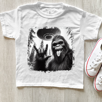 Bigfoot and UFO Youth Graphic Tee