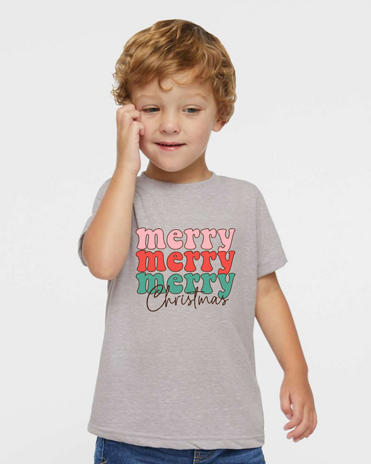 Merry Merry Merry Christmas Youth Graphic Tee