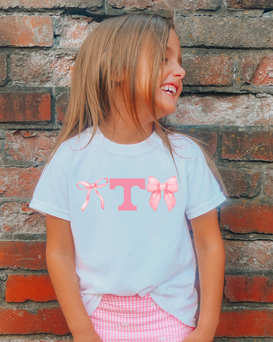 Tennessee Vols Pink Bows Youth Graphic Tee (PINK)