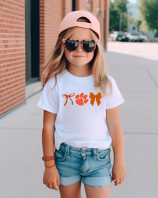 Clemson Tigers Bows ORANGE Youth Graphic Tee (ORANGE)