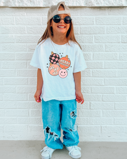 Pastel Christmas Ornaments Youth Graphic Tee