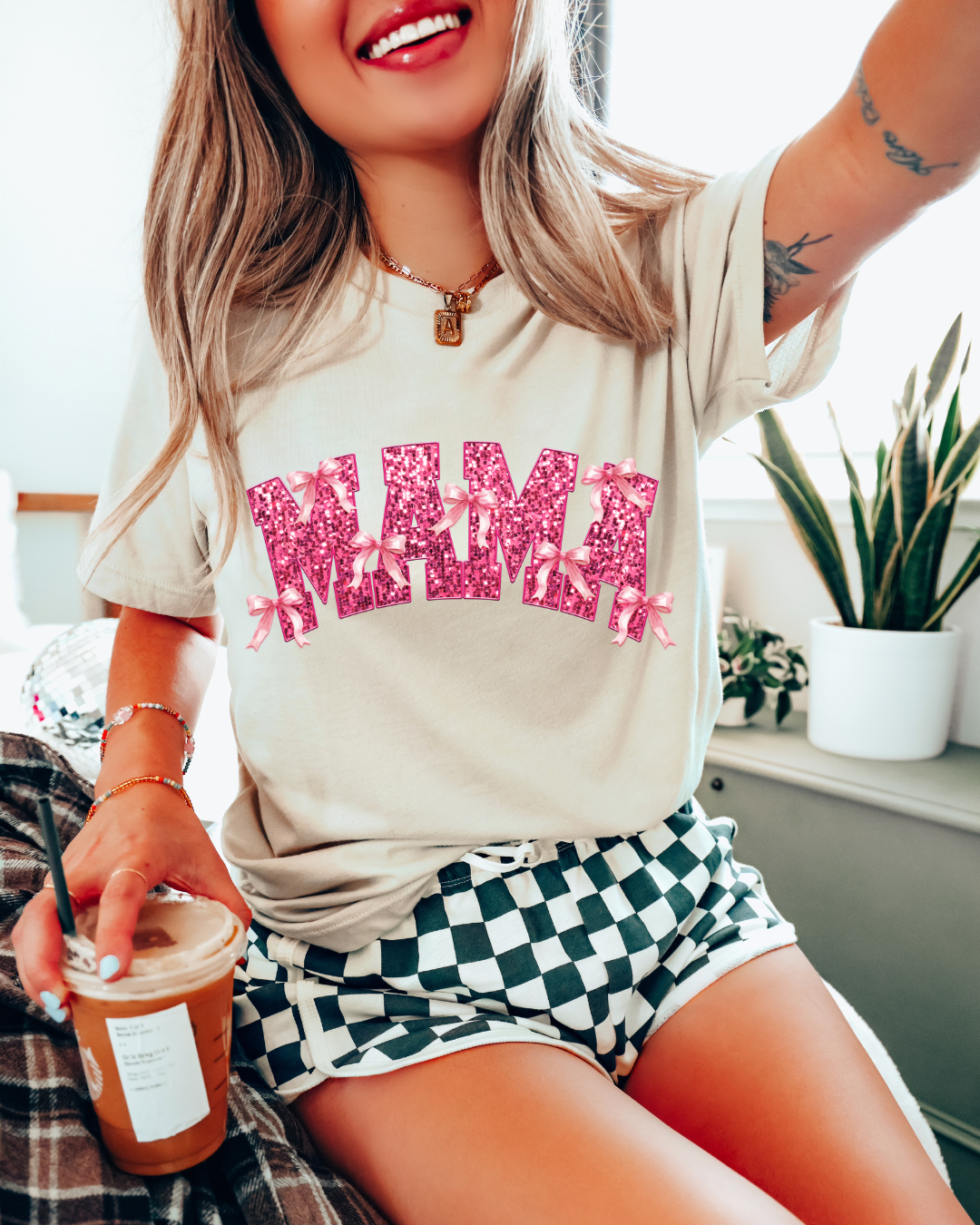 Retro Coquette Mama Mom Adult Tee