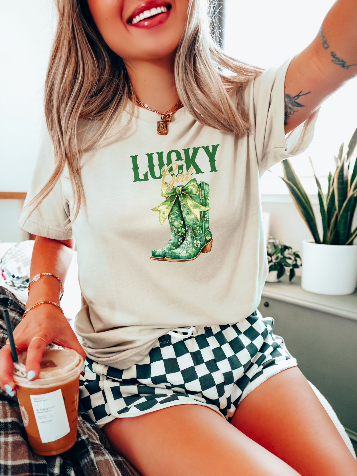 Lucky Girl Boots Adult Graphic Tee