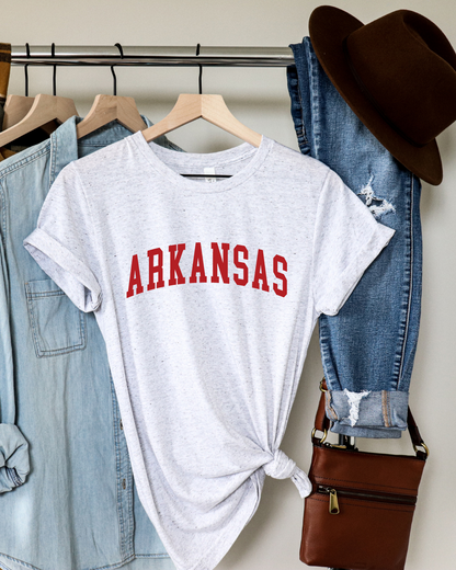 Collegiate Arkansas Adult Tee (Red)
