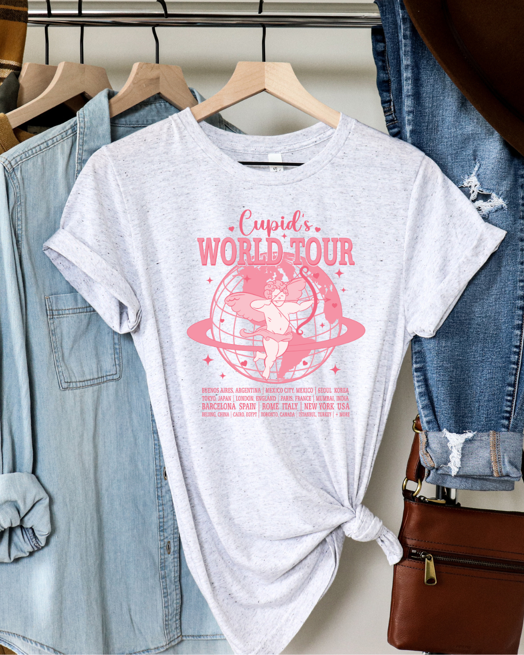 Cupids World Tour Valentines Adult Tee